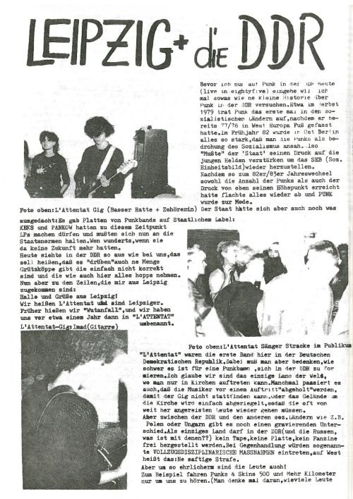 Bericht Leipzig + DDR, Bild L'Attentat Gig