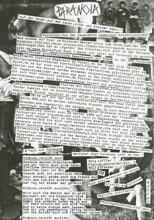 Bericht über Paranoia (Band) von Jörg Löffler