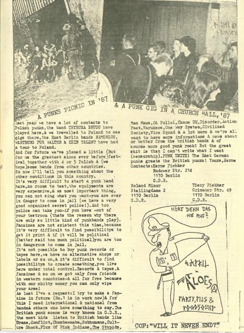 Situationsbericht DDR im britischen Fanzine Raising Hell