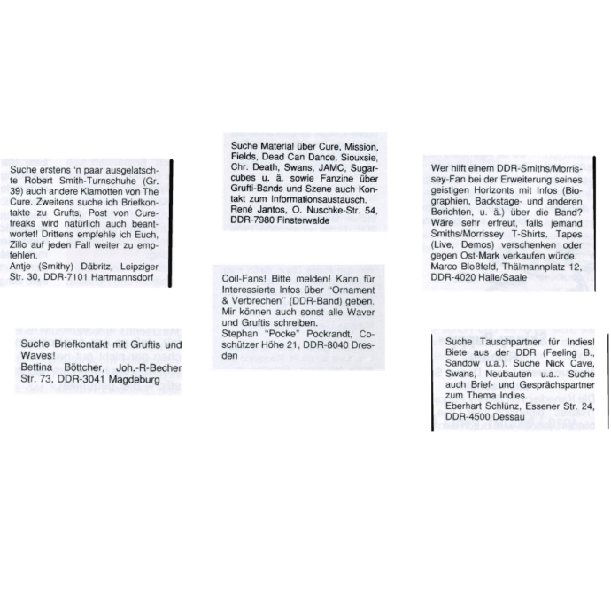 Kontaktanzeigen aus der DDR