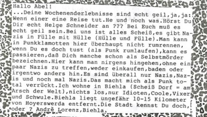 Leserbrief über die Zustände mit Nazis in Hoyerswerda